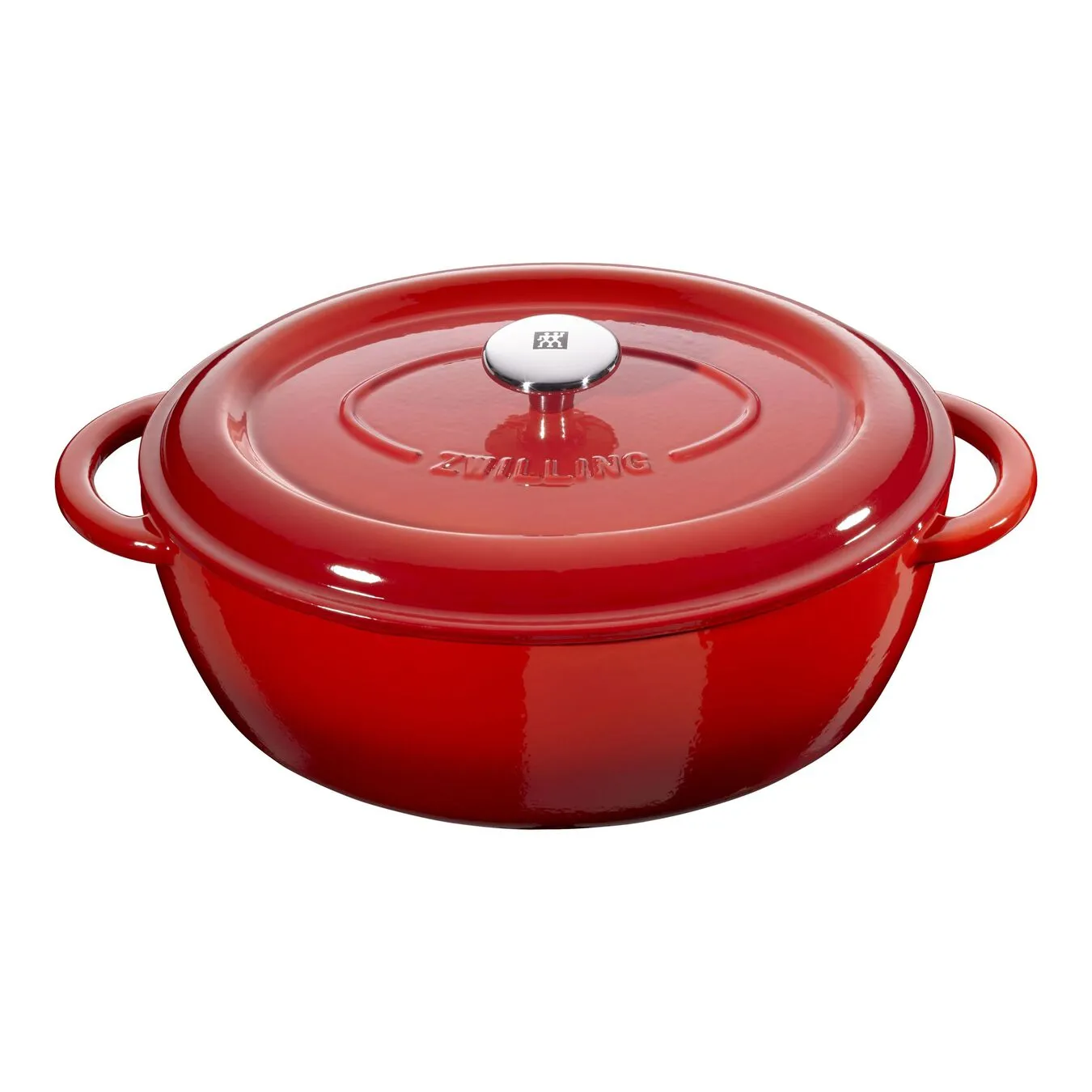 Zwilling Cocotte 29 Cm, Oval, Rot, Gusseisen 3 Zwilling Cocotte 29 Cm, Oval, Rot, Gusseisen